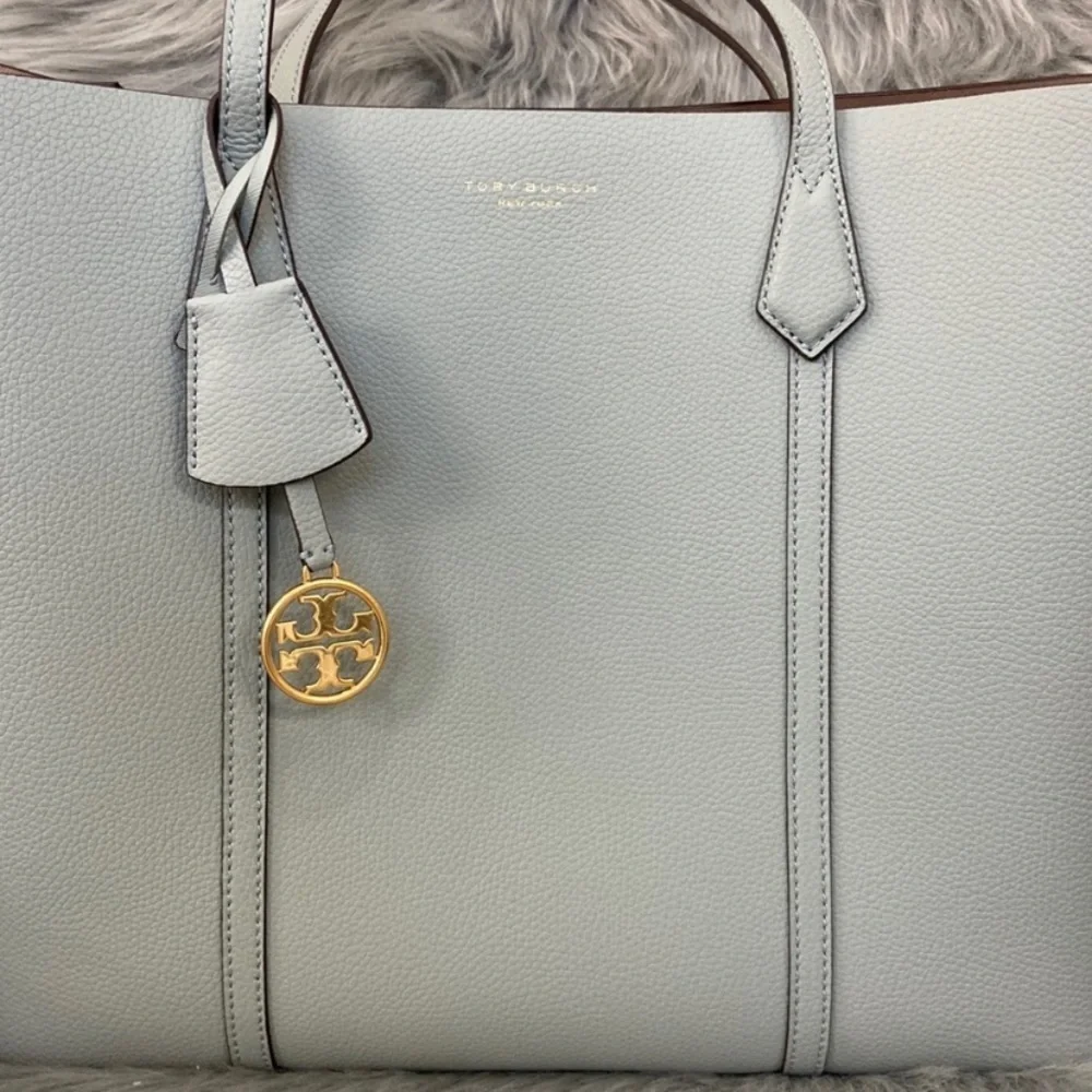 Tory Burch Light Blue/Teal Leather Tote